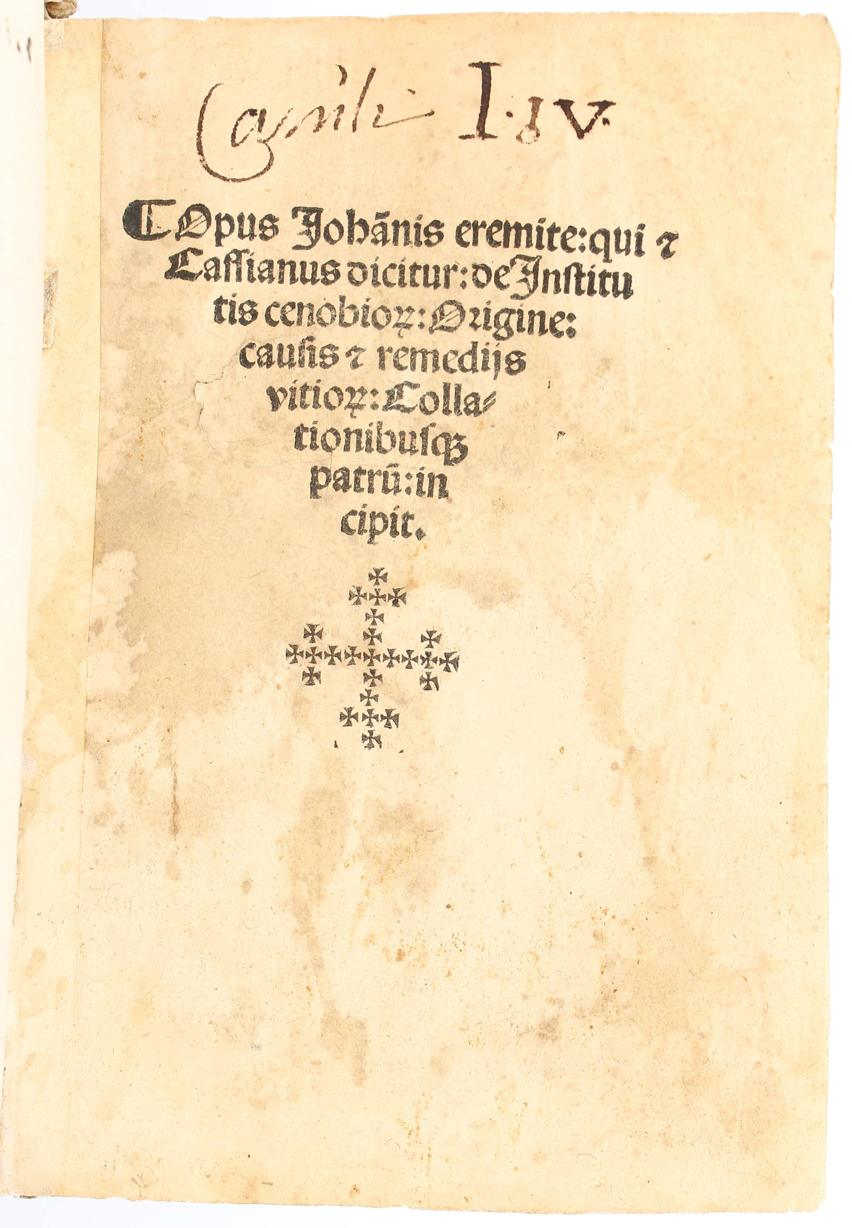 Cassianus, Opus Johannis eremite