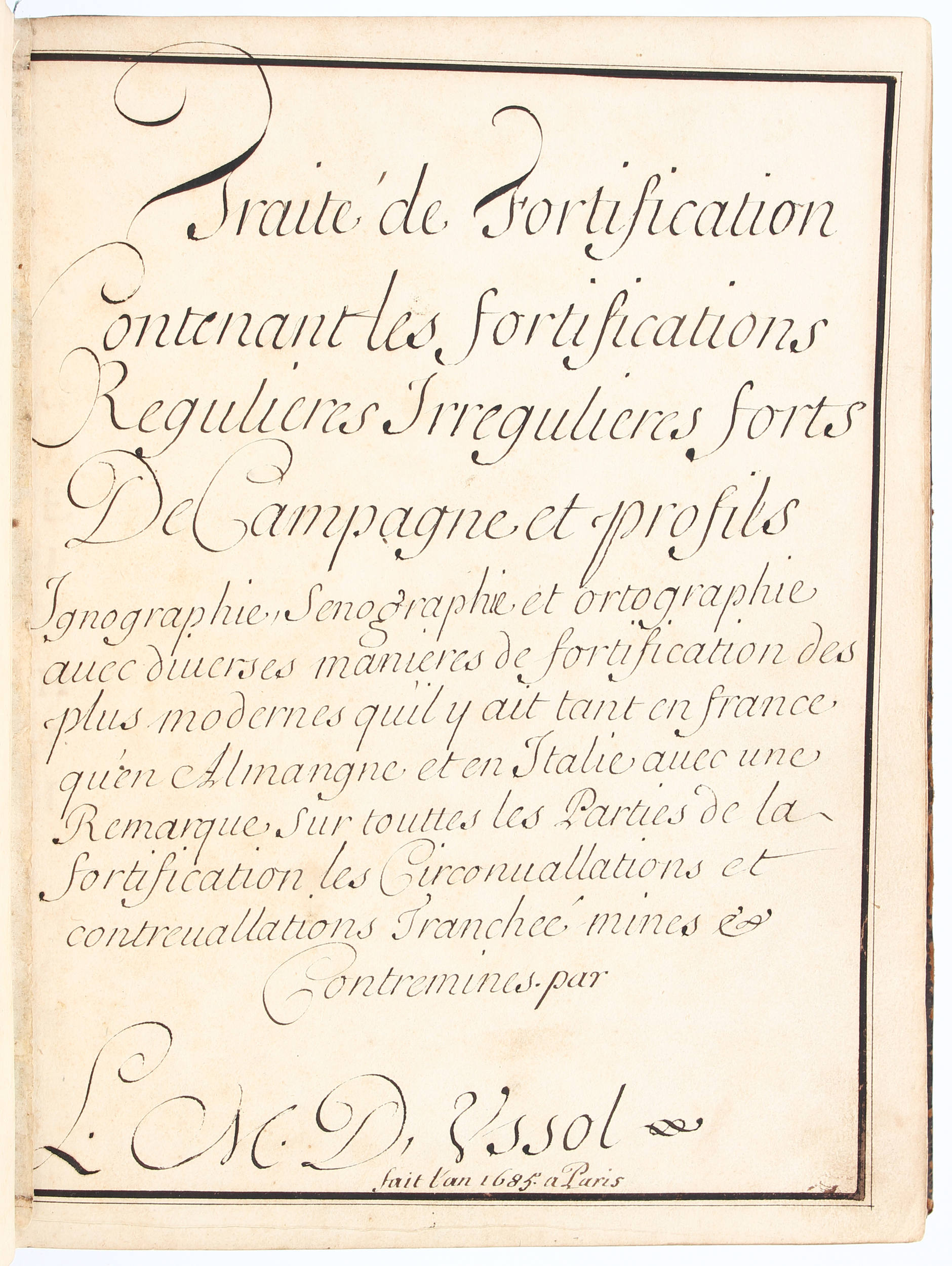 Ussol, Traité de fortification