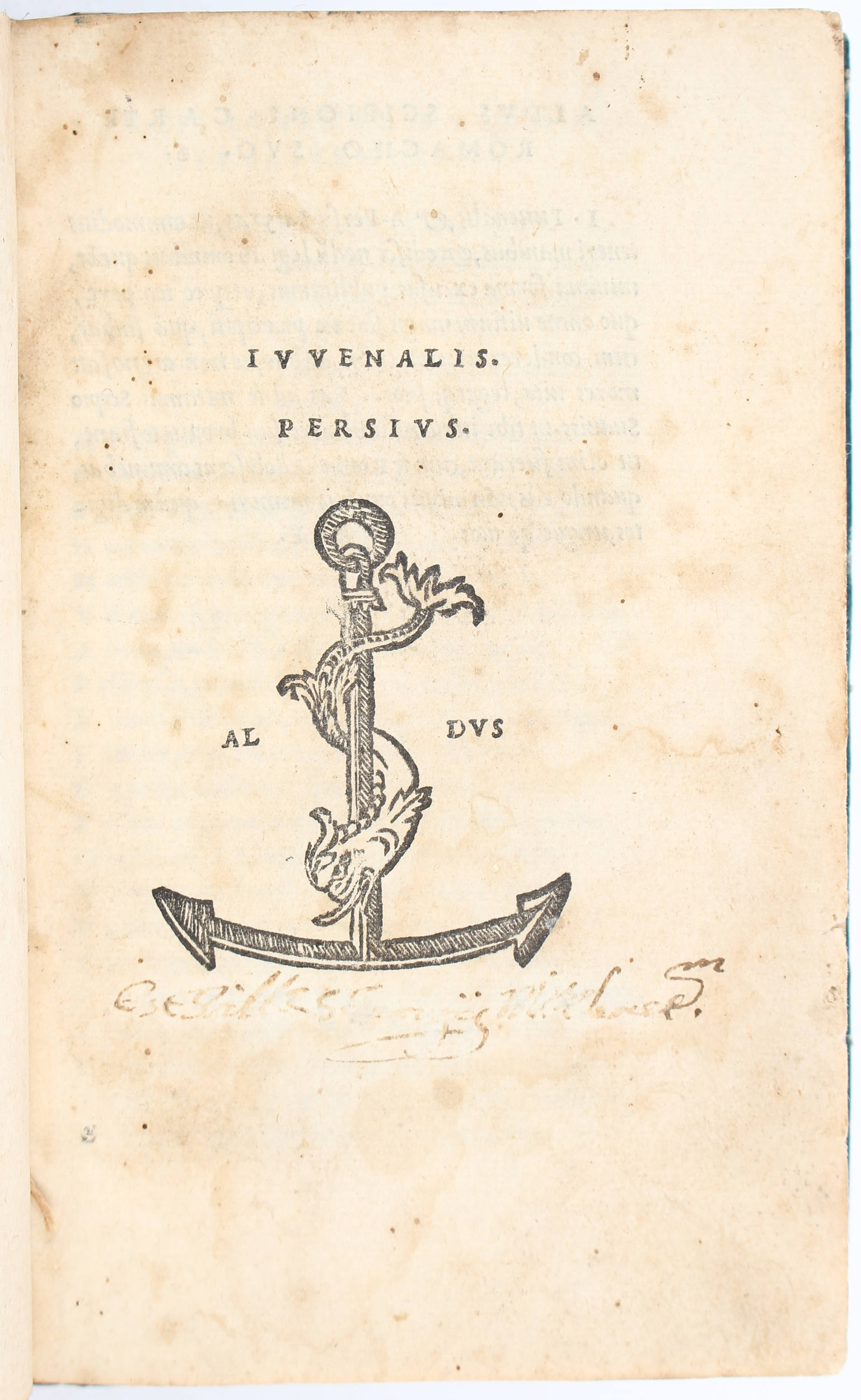 Juvenalis, Satyrae. Aldus