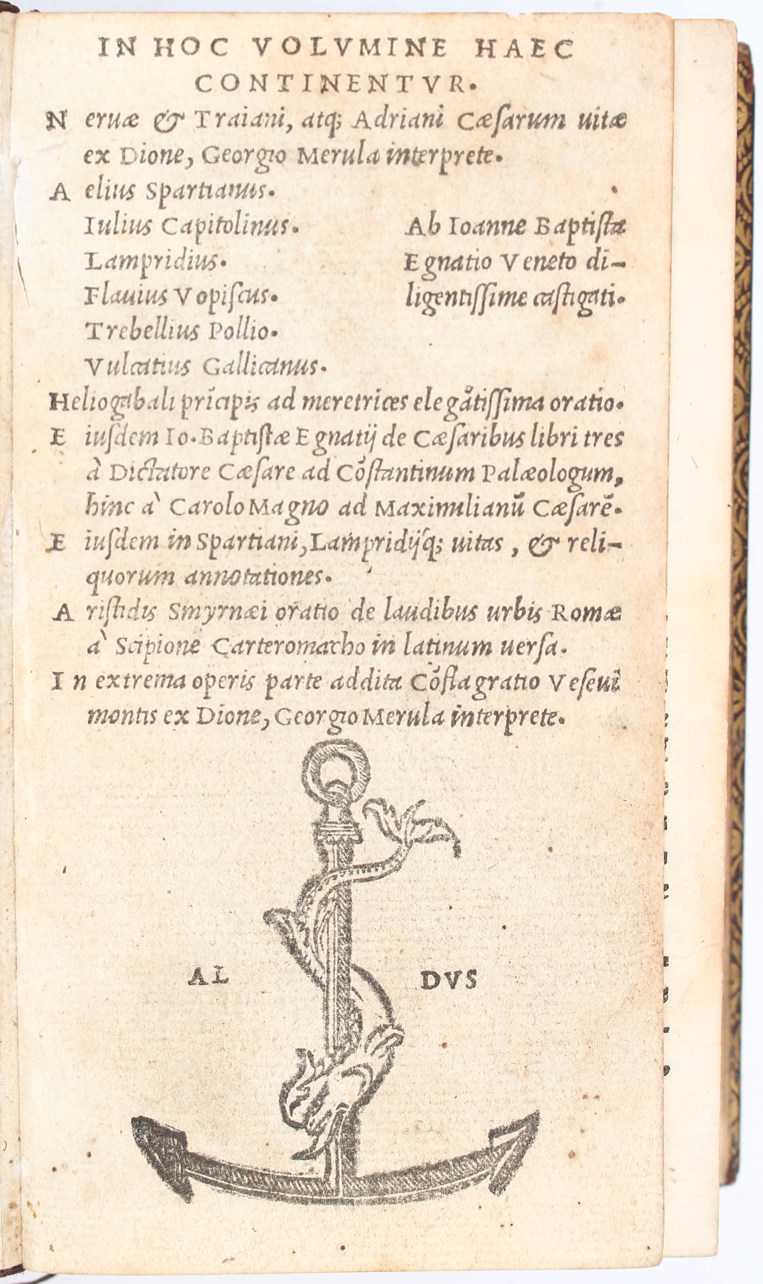 Dio Cassius, Scriptores. Aldus