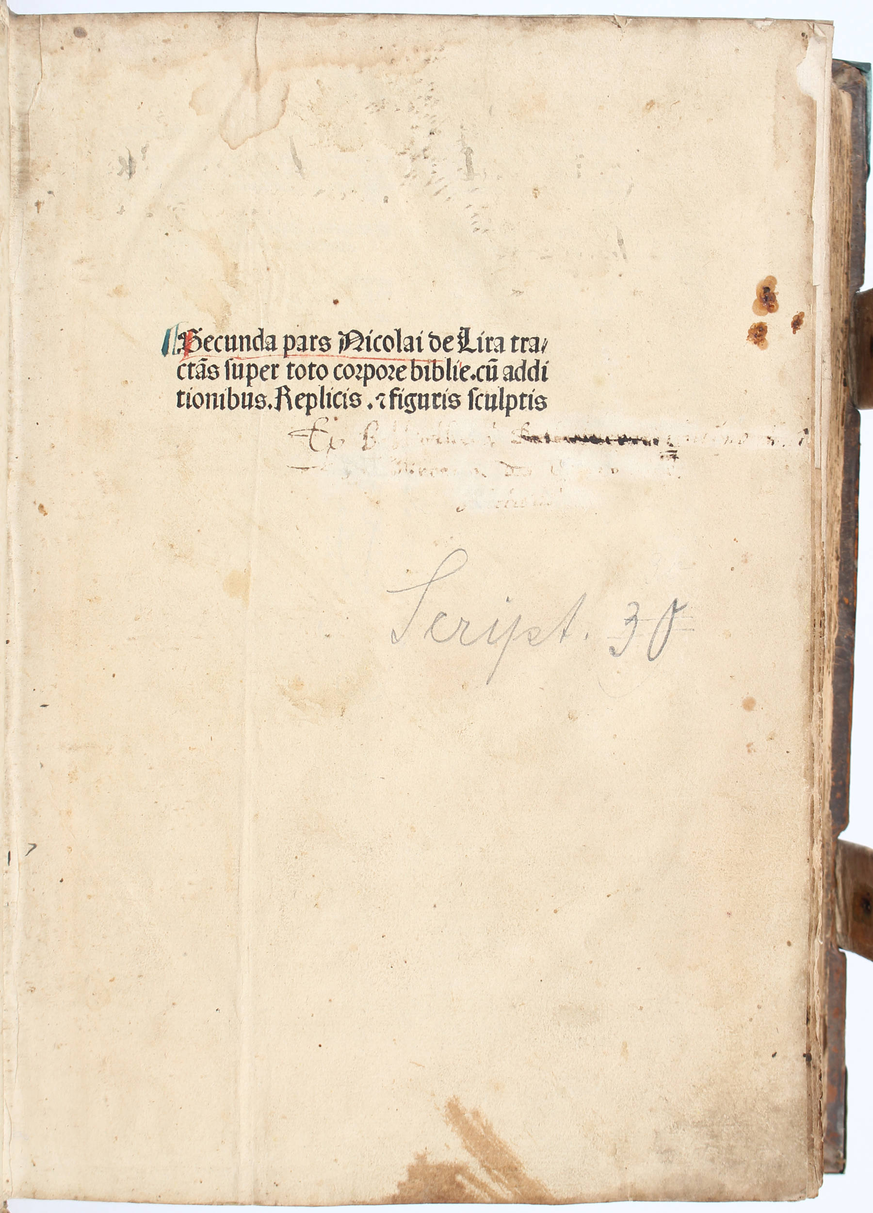 Biblia latina (N. de Lyra). Pars secunda (recte: tertia)