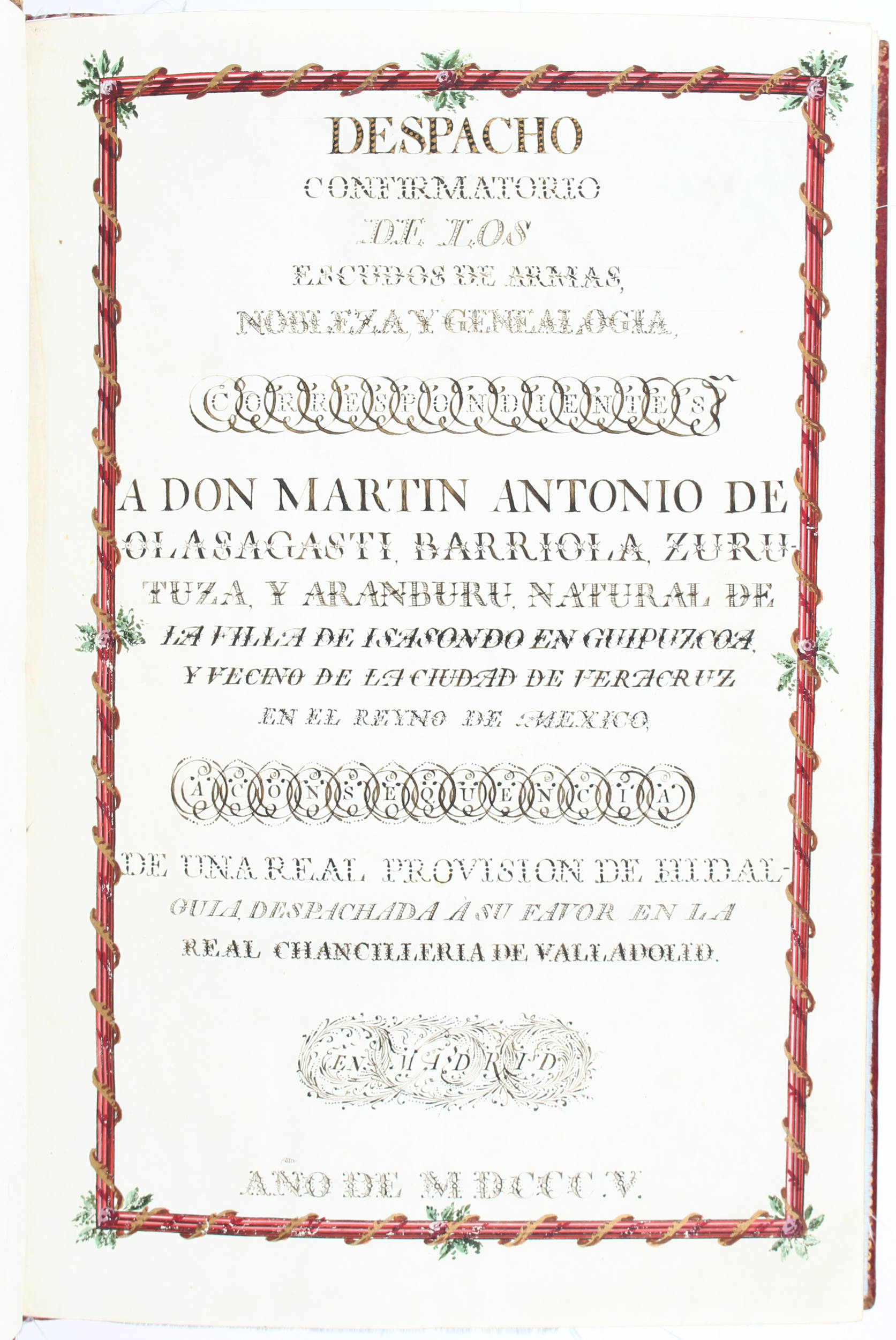Despacho confirmatorio (Adelsbrief 1805).
