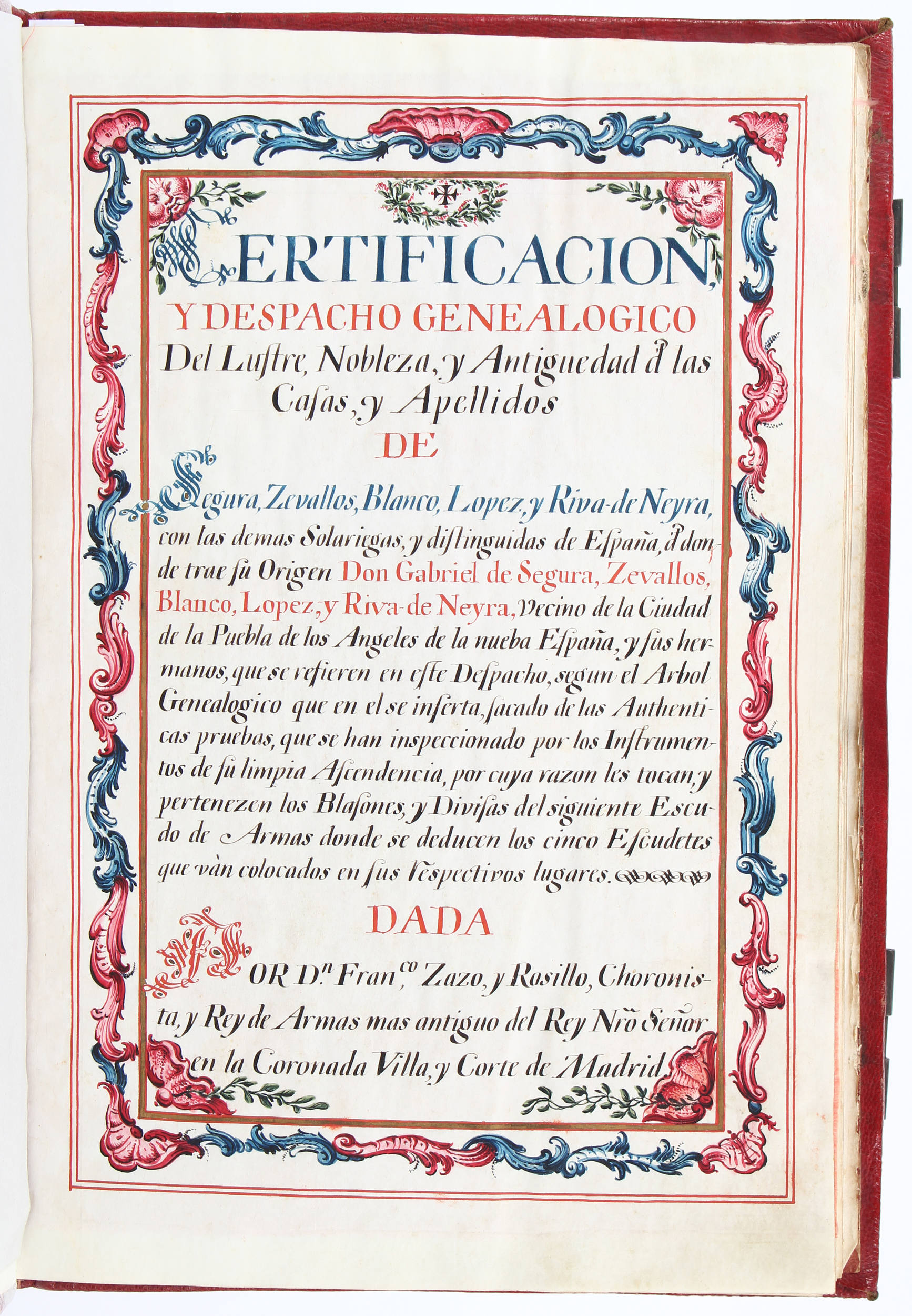 Carta executoria por Gabriel de Segura