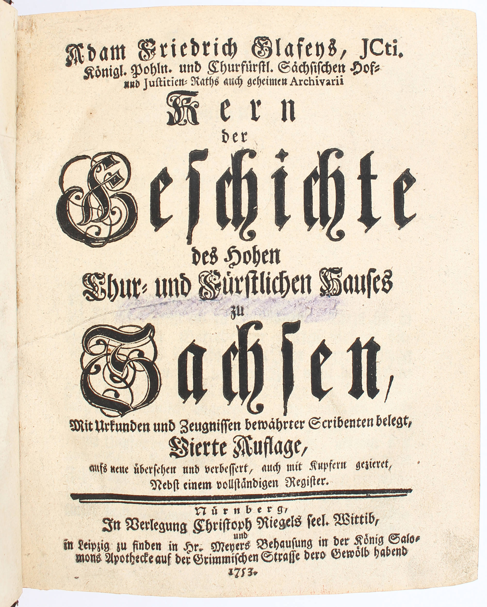 Glafey, Kern der Geschichte des Hauses Sachsen