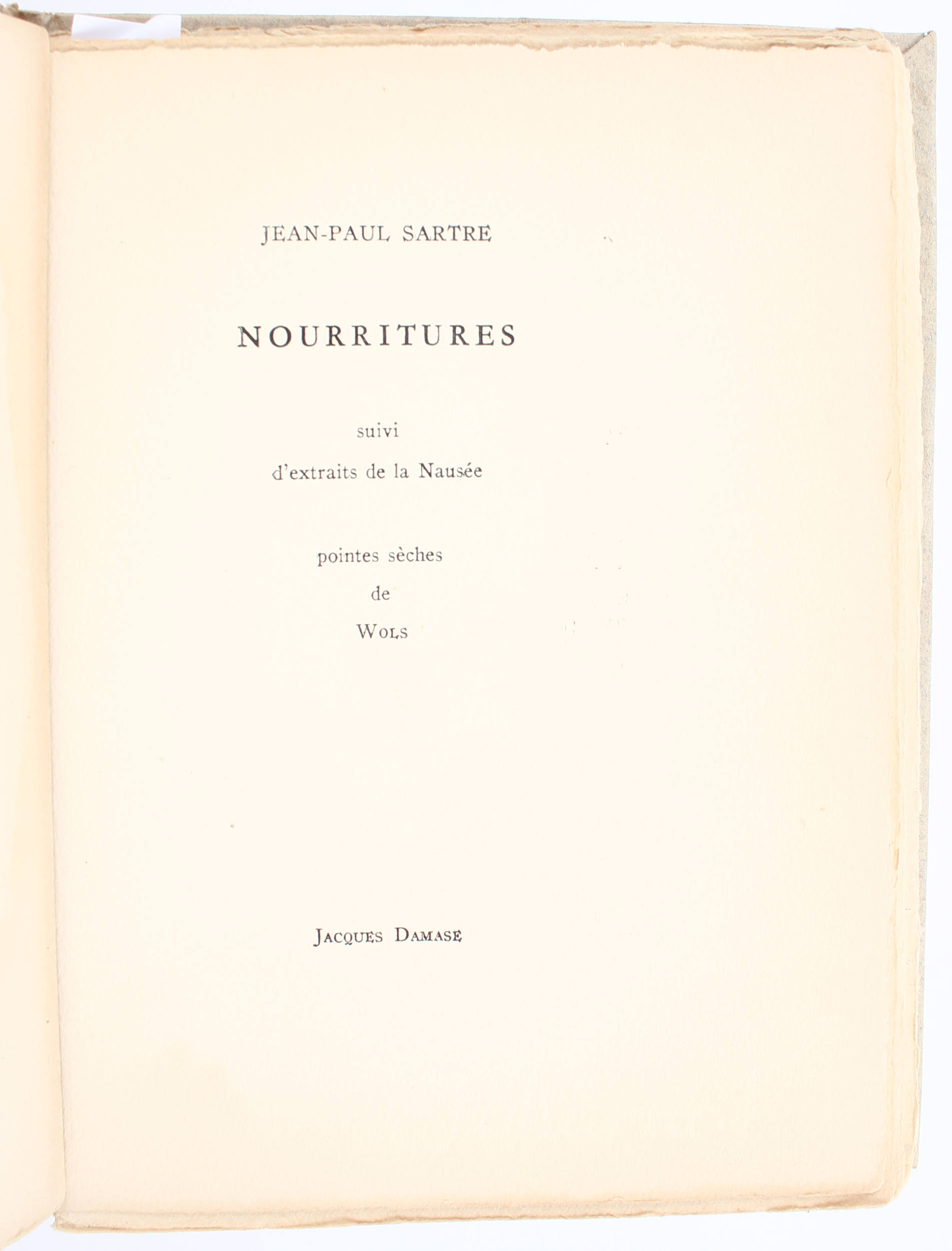 Sartre/Wols, Nourritures