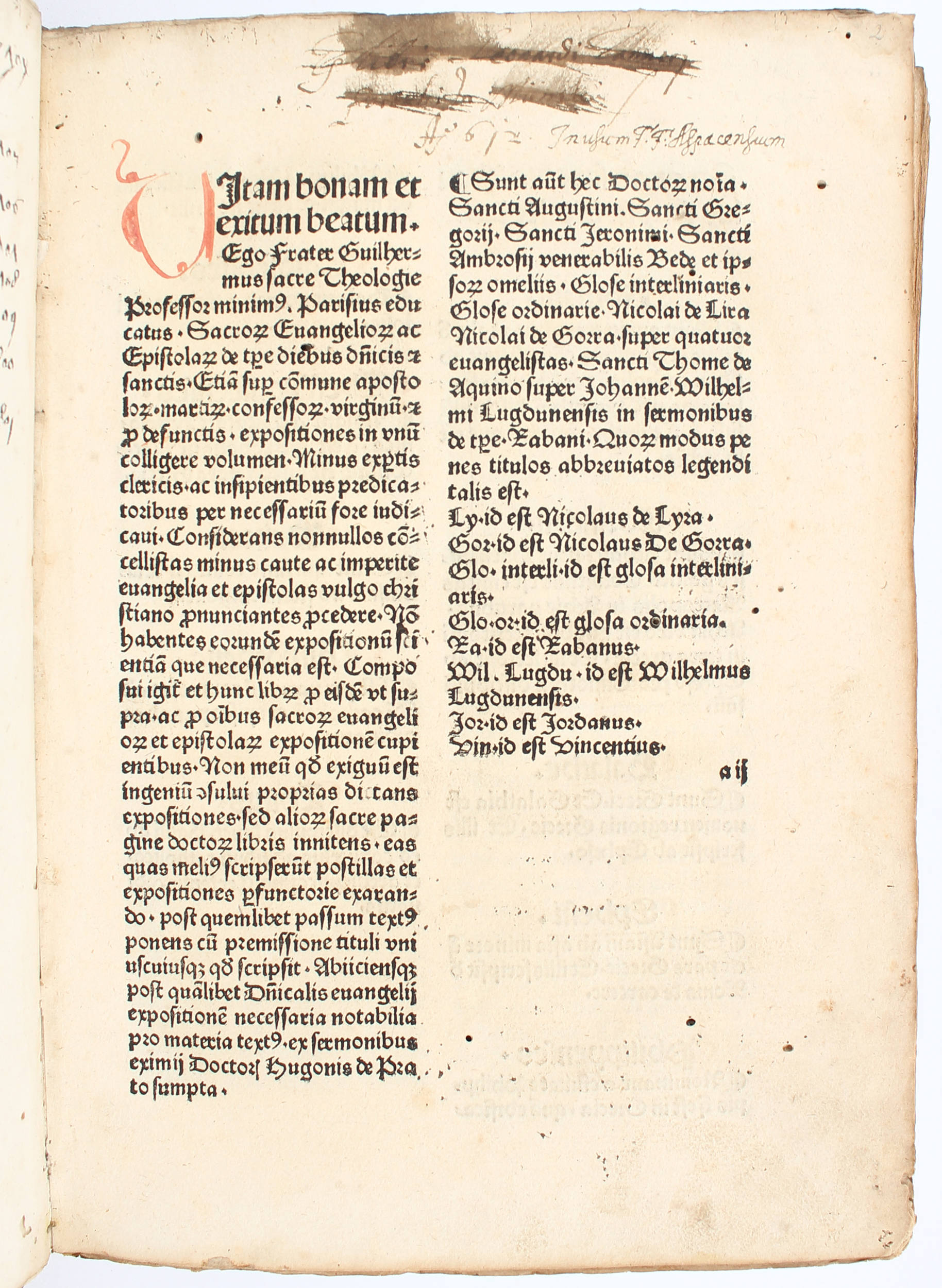 Guillelmus Parisiensis, Postilla
