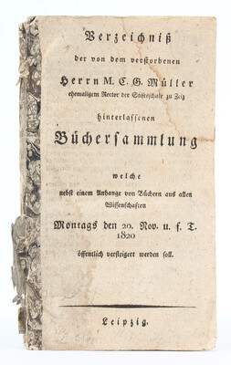 Katalog der Büchersammlung ... C. G. Müller