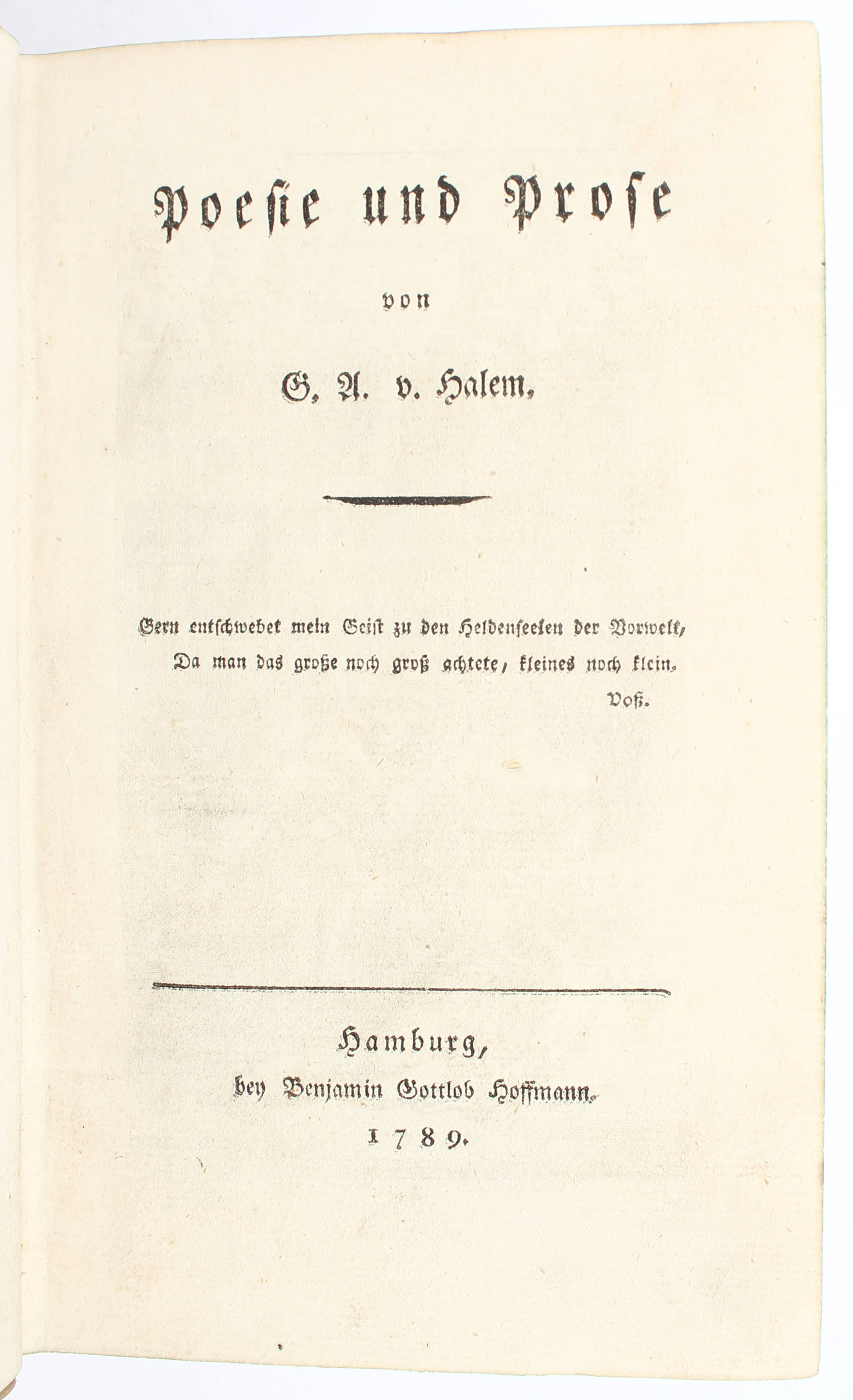 Halem, Poesie und Prose