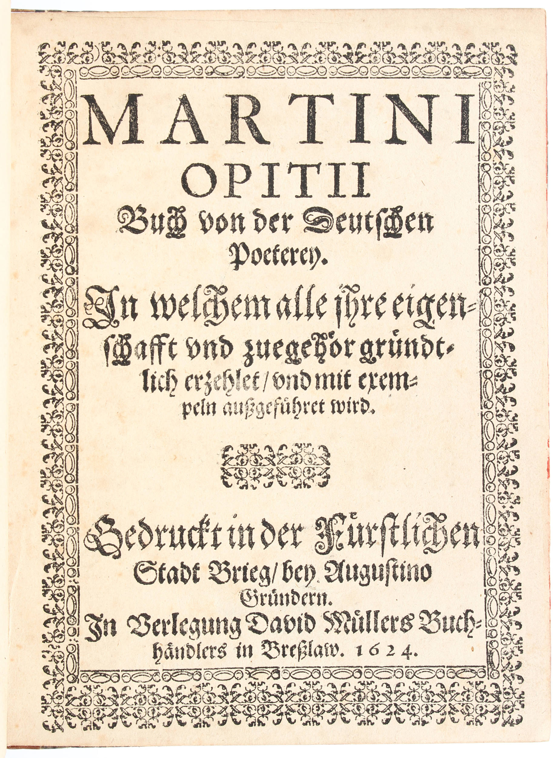 Opitz, Buch von der Deutschen Poeterey
