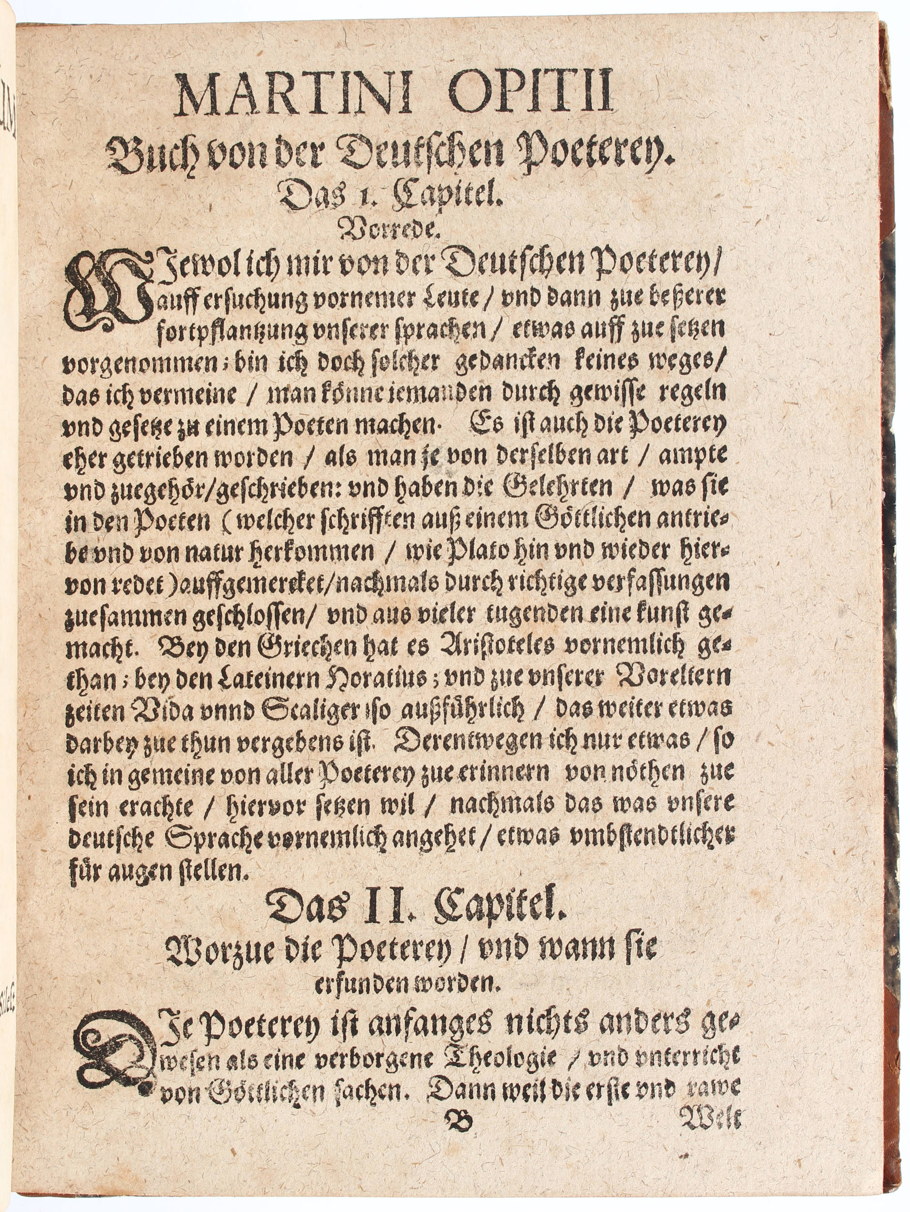 Opitz, Buch von der Deutschen Poeterey