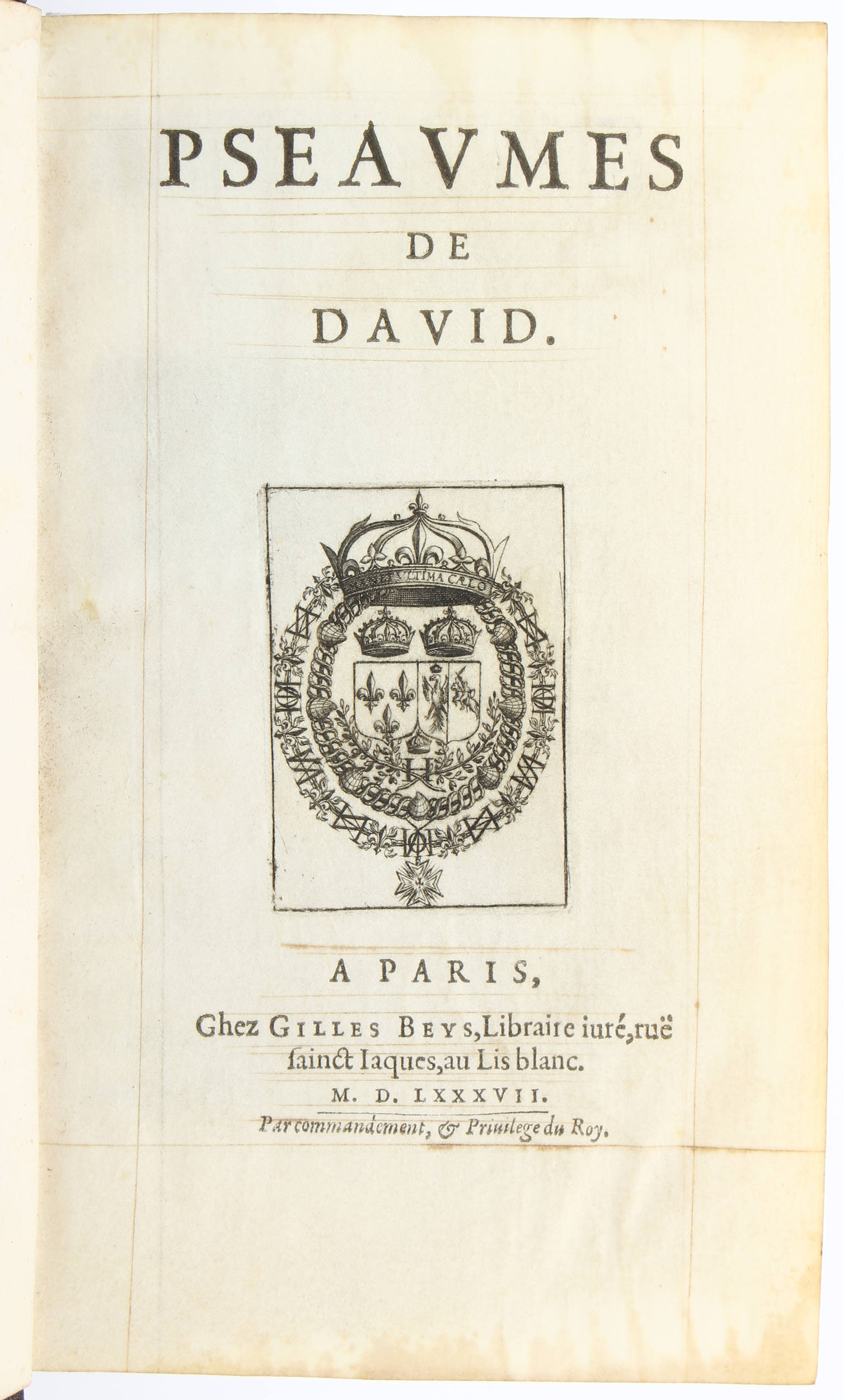 Psaumes de David. 1587. auf Pergament