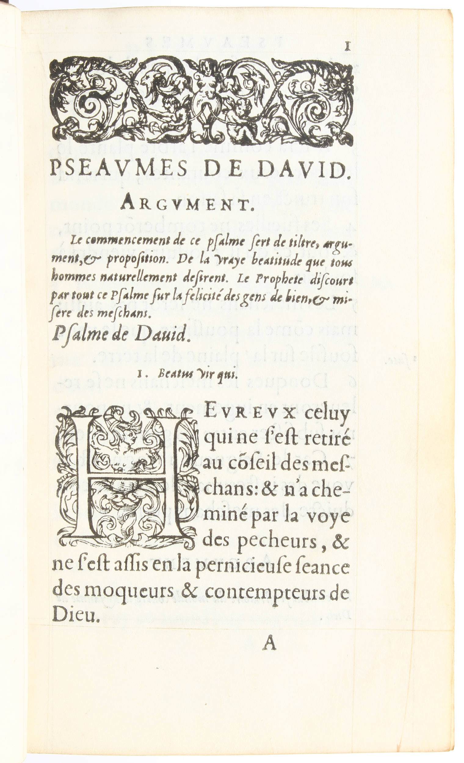 Psaumes de David. 1587. auf Pergament