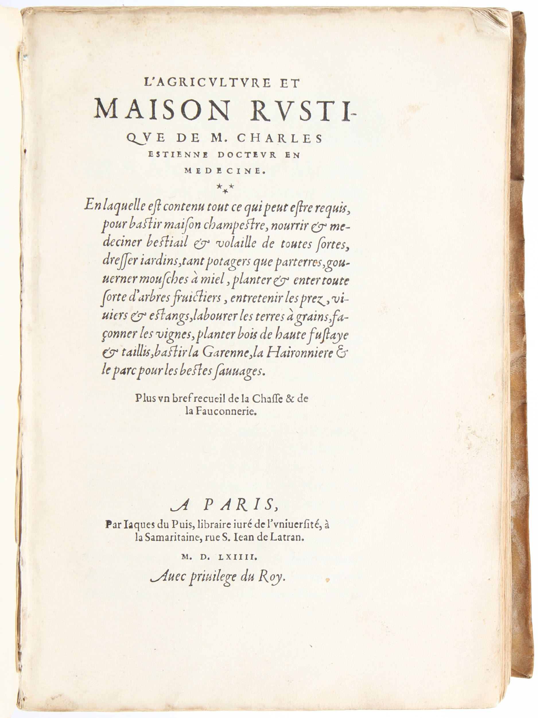 Estienne, Agriculture et maison rustique