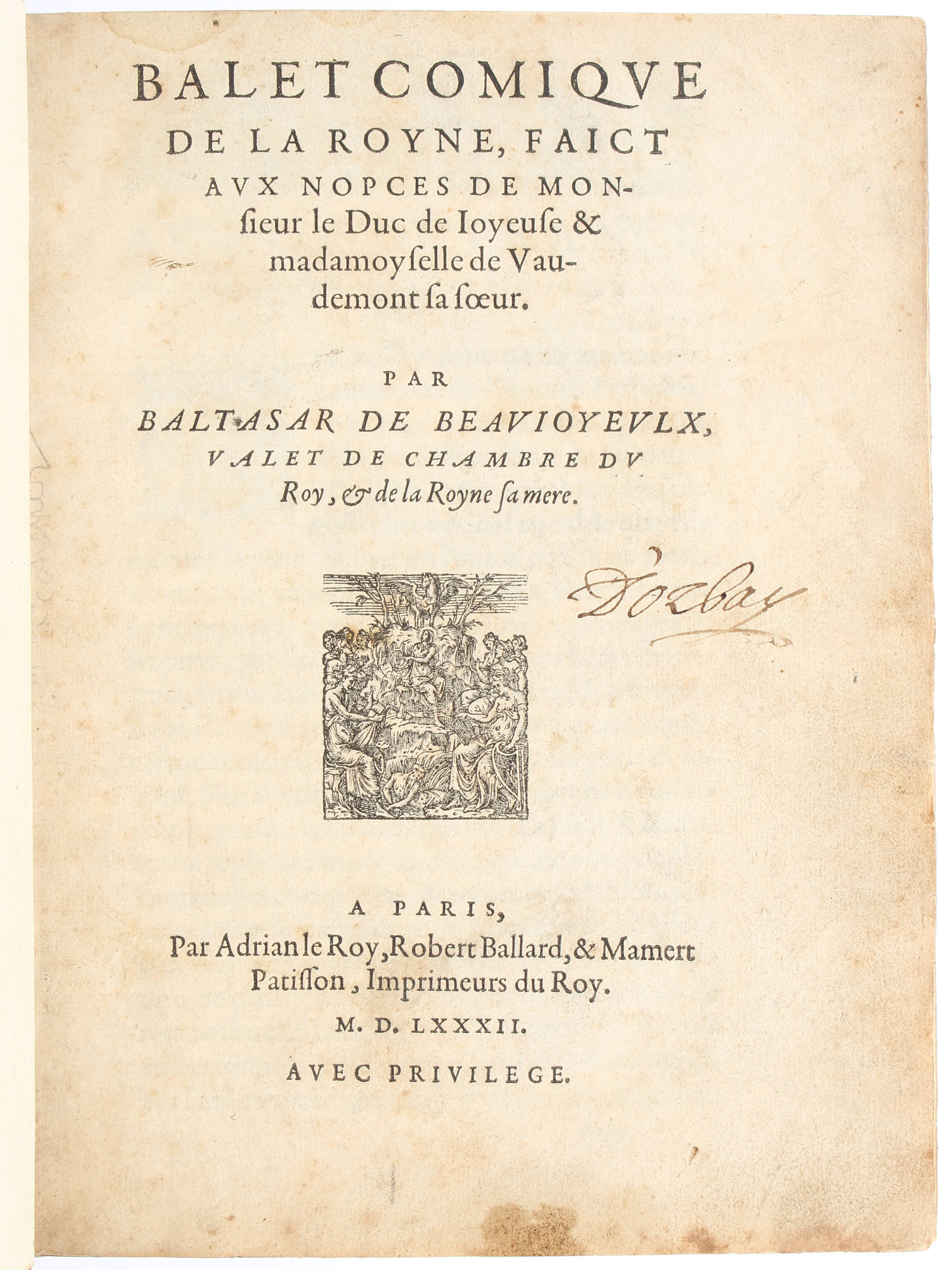 Beaujoyeulx, Balet comique