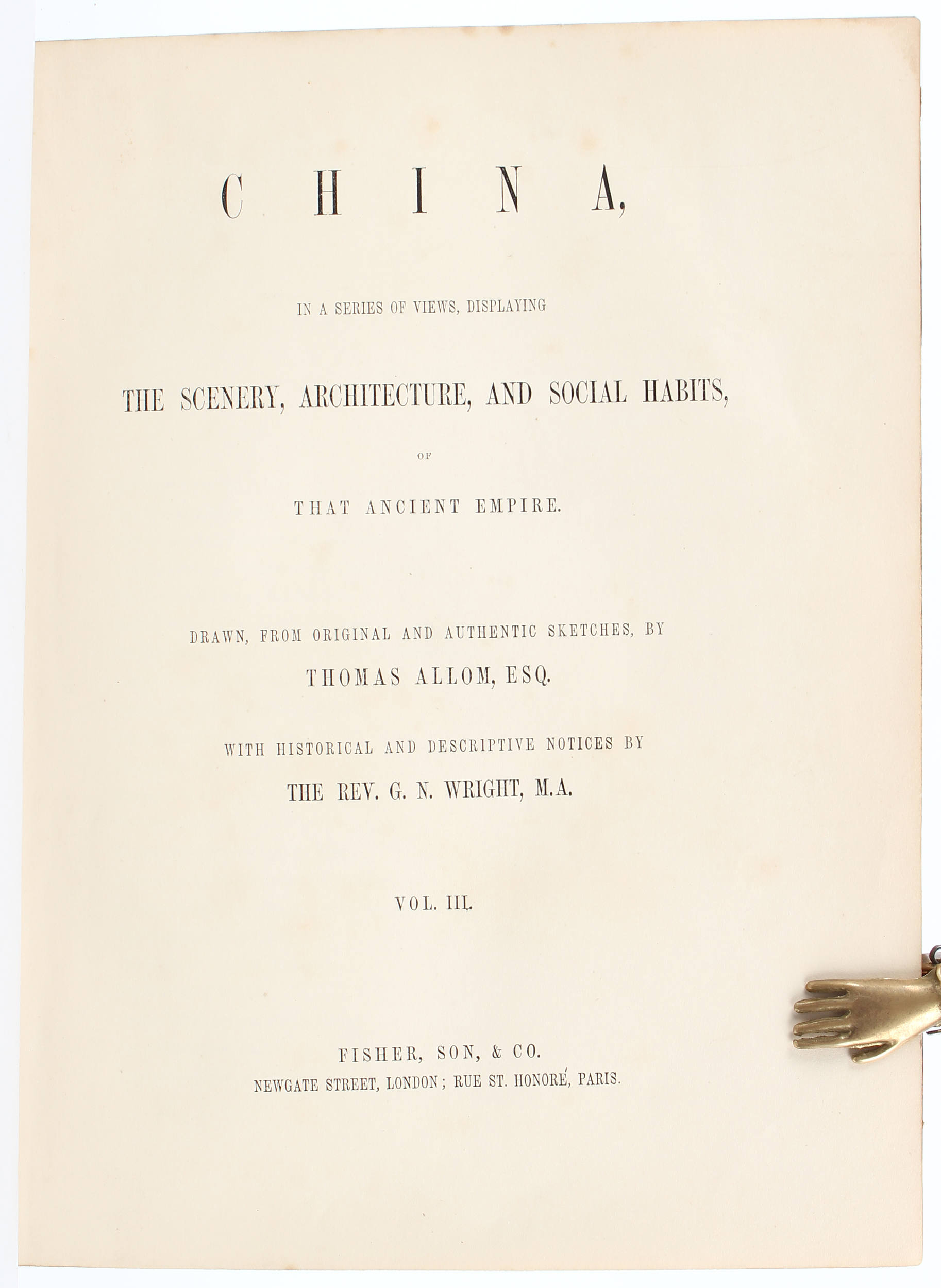 Allom/Wright, China. / 2 Bde.