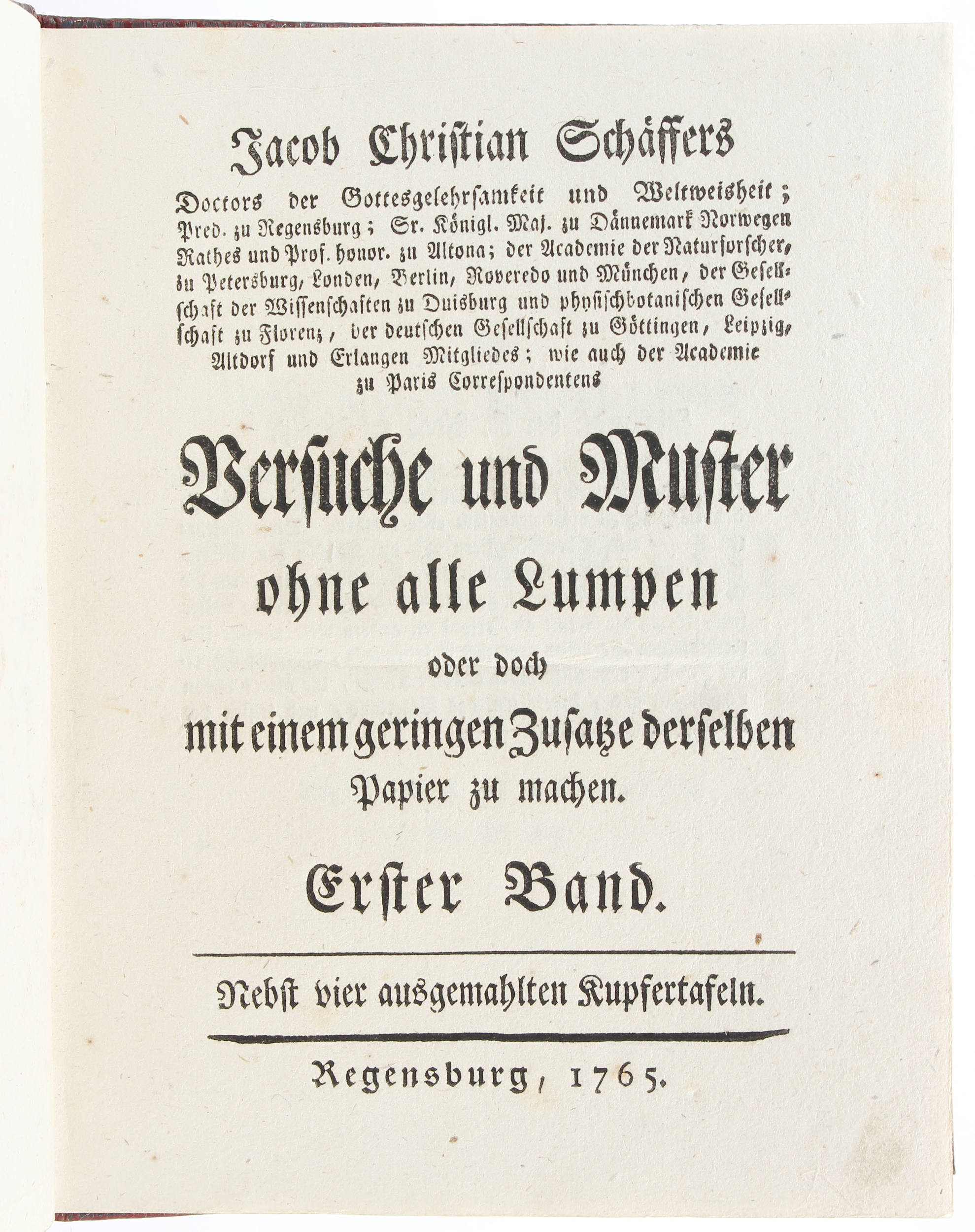 Schäffer, Versuche und Muster. 5 Bde.