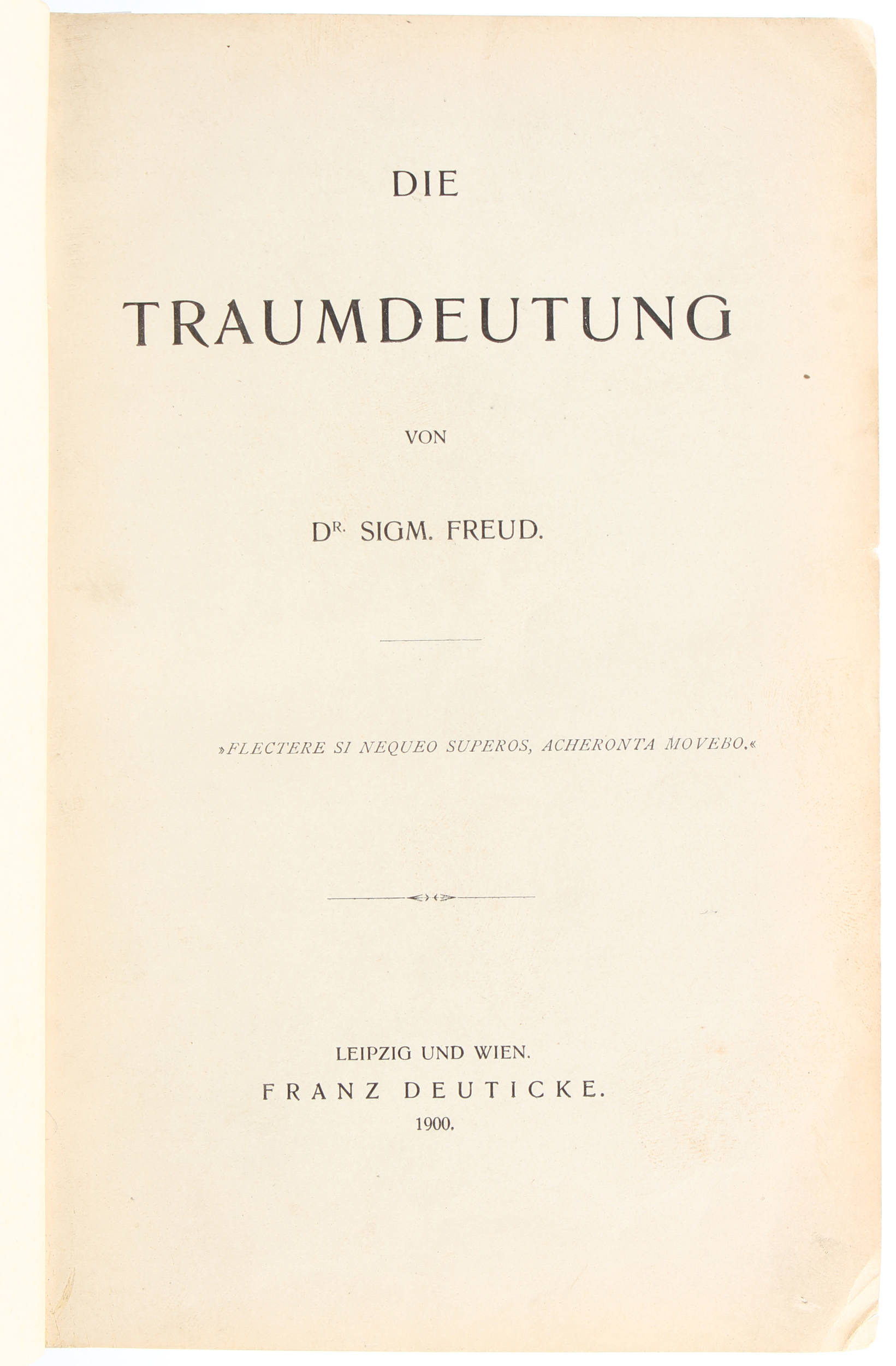 Freud, Traumdeutung. 1900