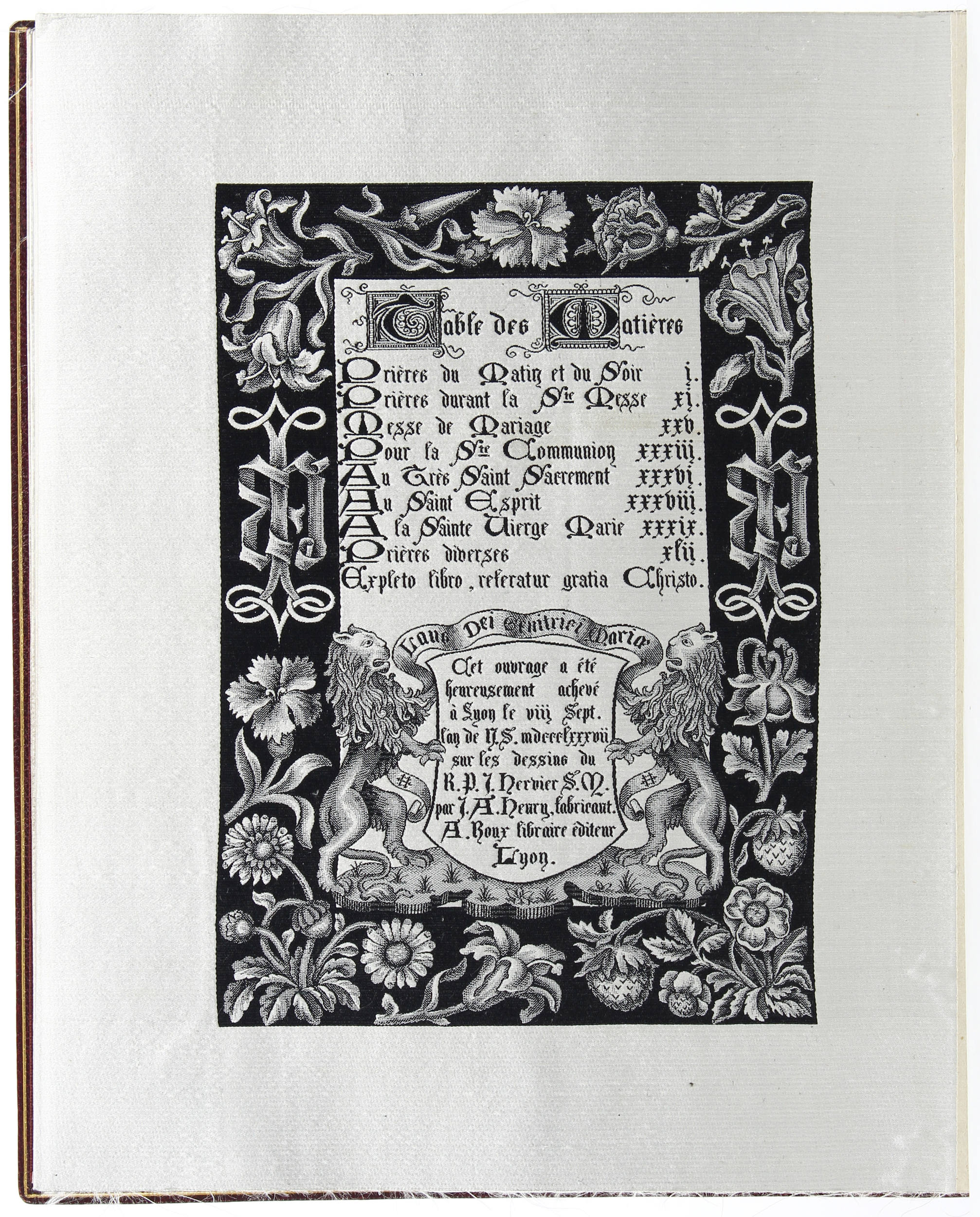 Livre de Prières. Jacquard-Weberei
