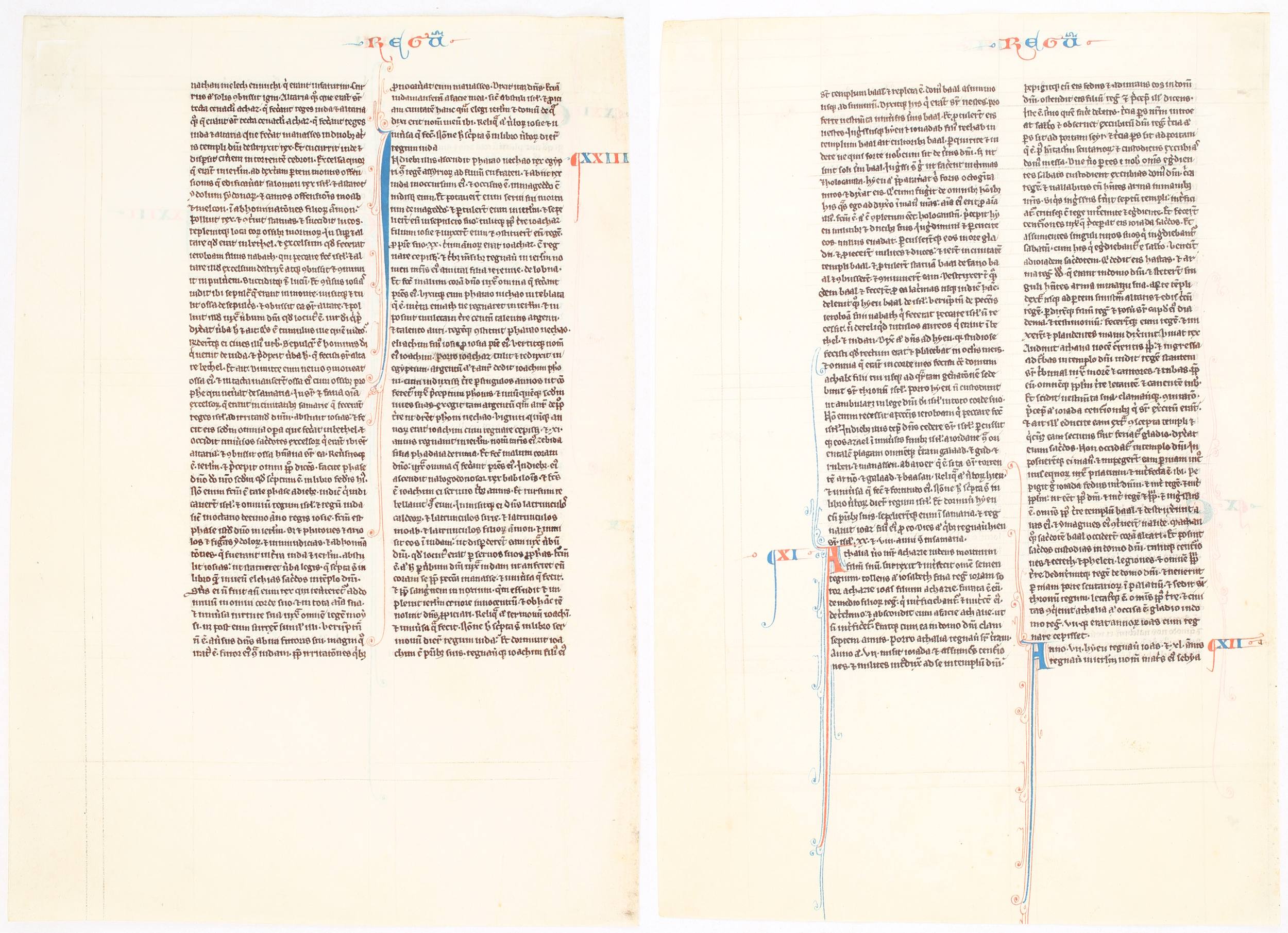 Biblia latina. 2. Buch Könige / 2 Einzelblätter