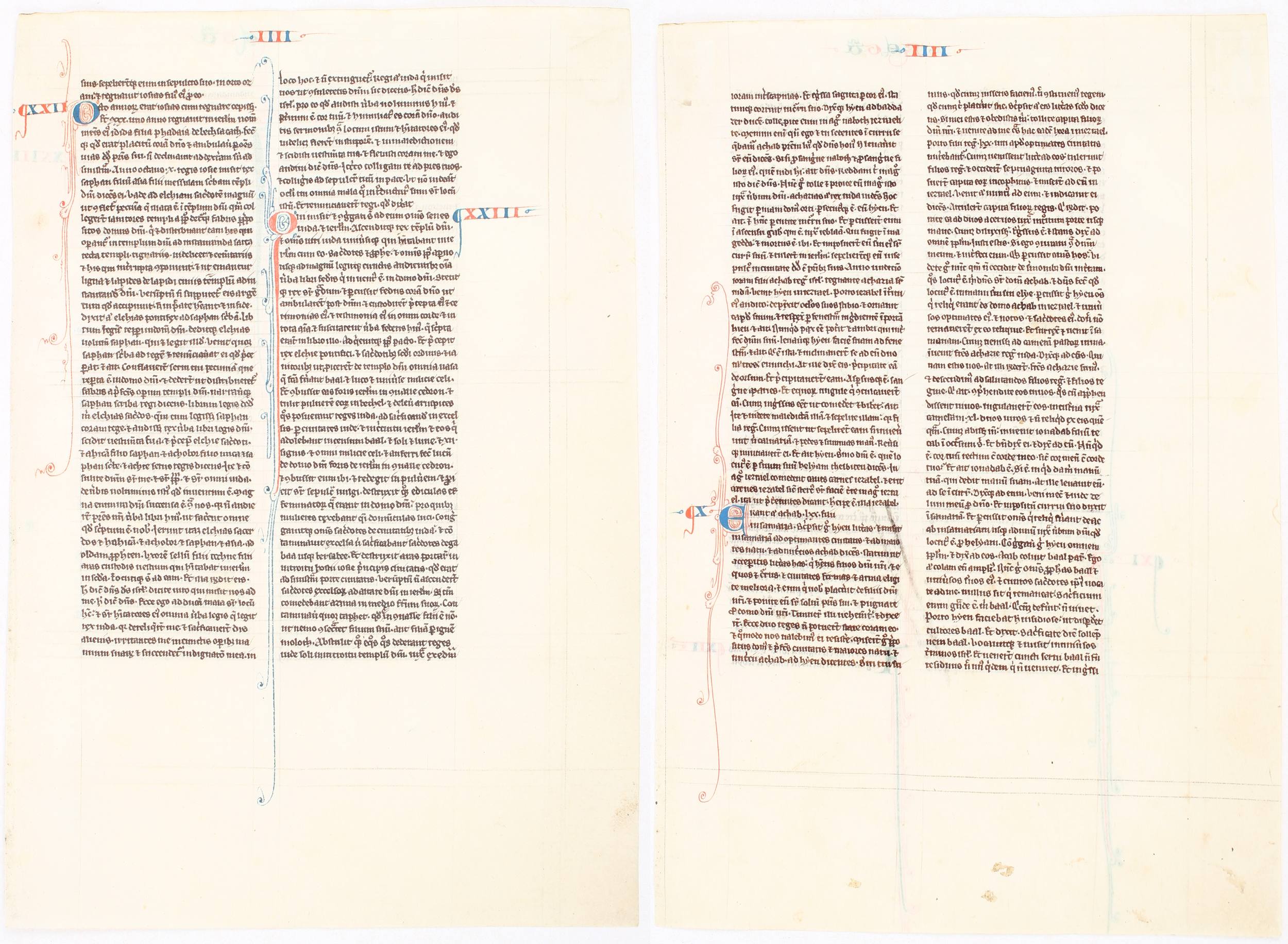 Biblia latina. 2. Buch Könige / 2 Einzelblätter