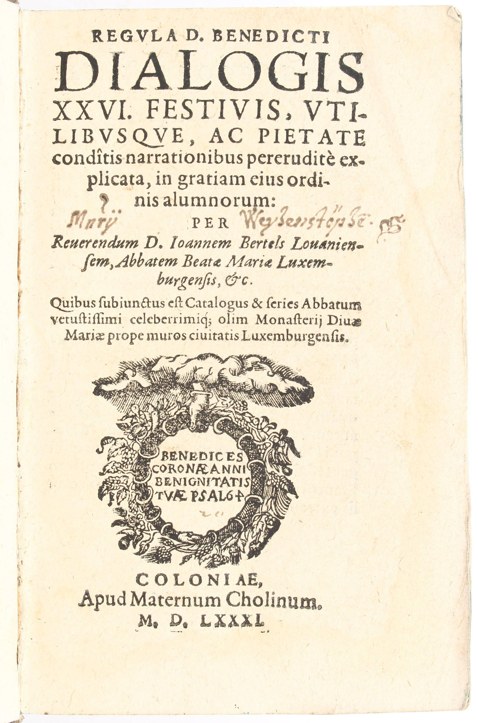 Bertels, Regula D. Benedicti