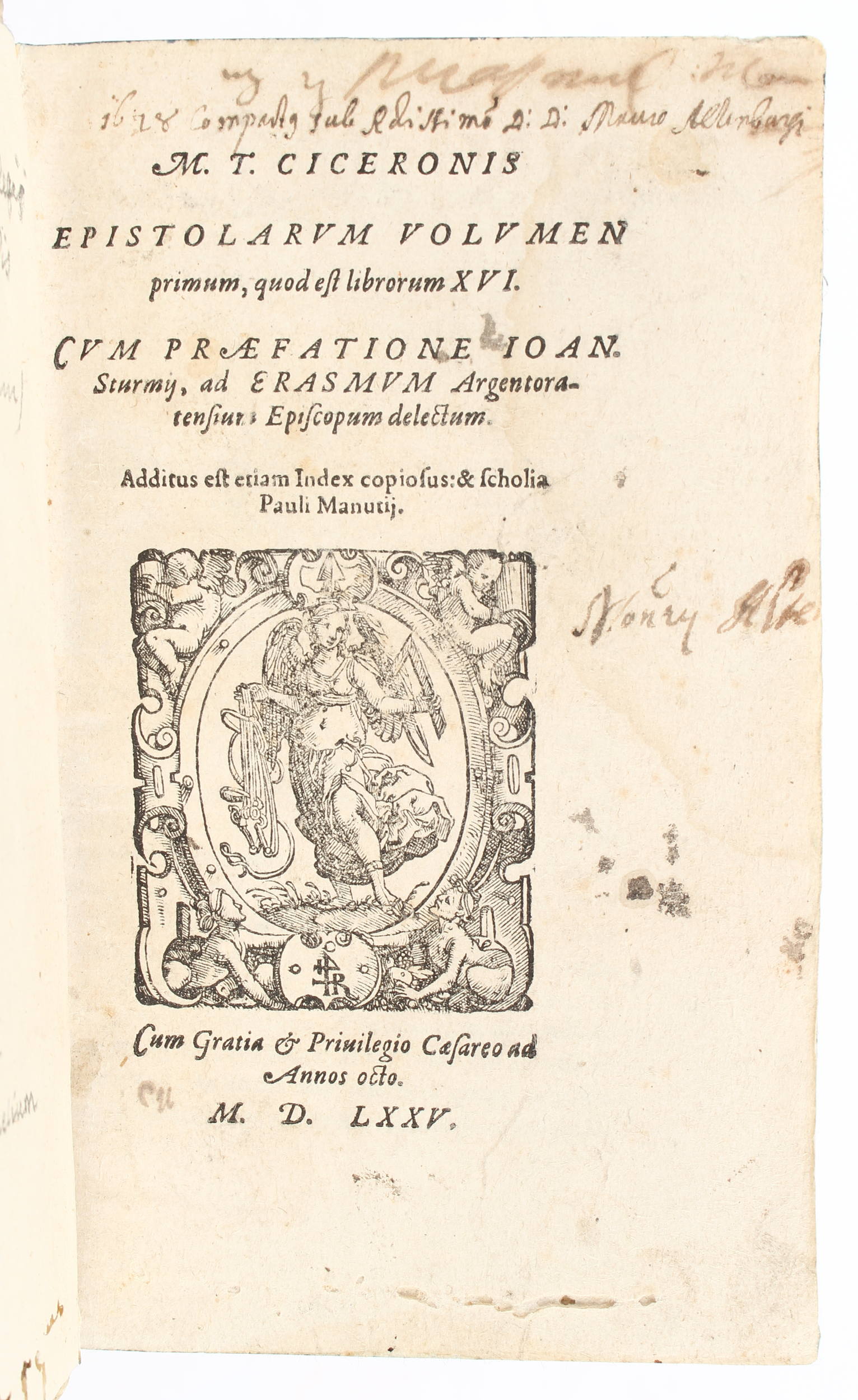Cicero, Epistolarum volumen primum. 1575