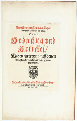 Verordnung Buchdruckereyen