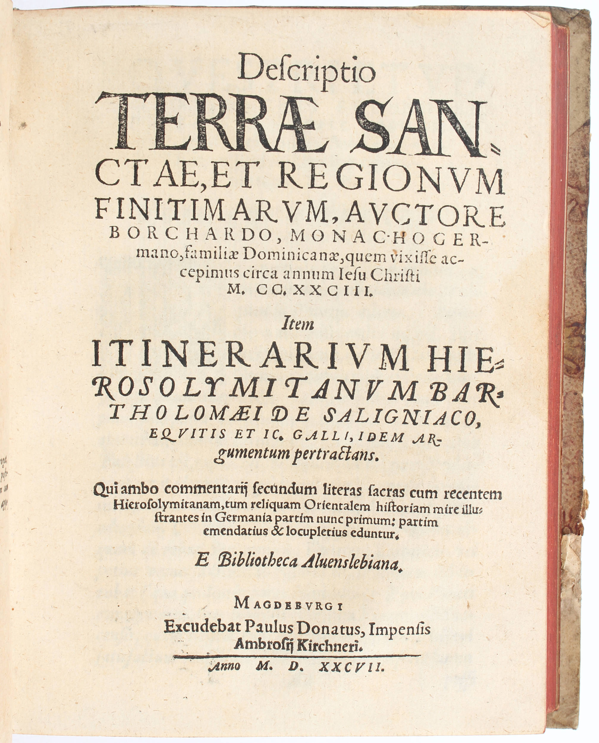 Burchardus, Terrae sanctae. + Beibde.
