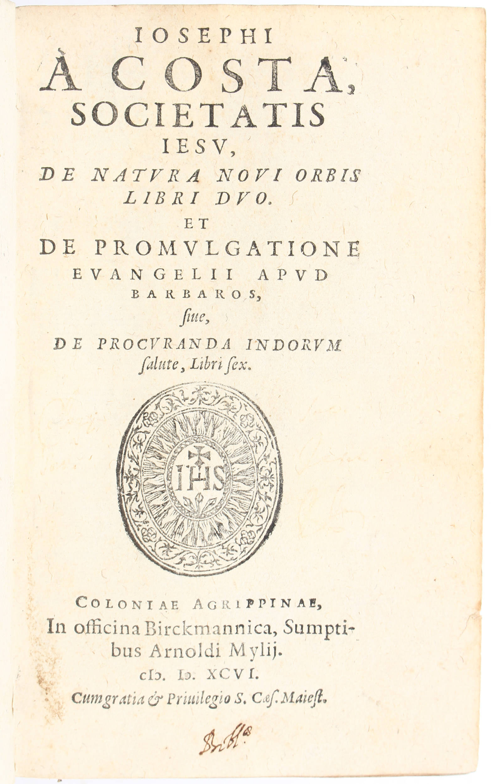 Acosta, De natura novi orbis