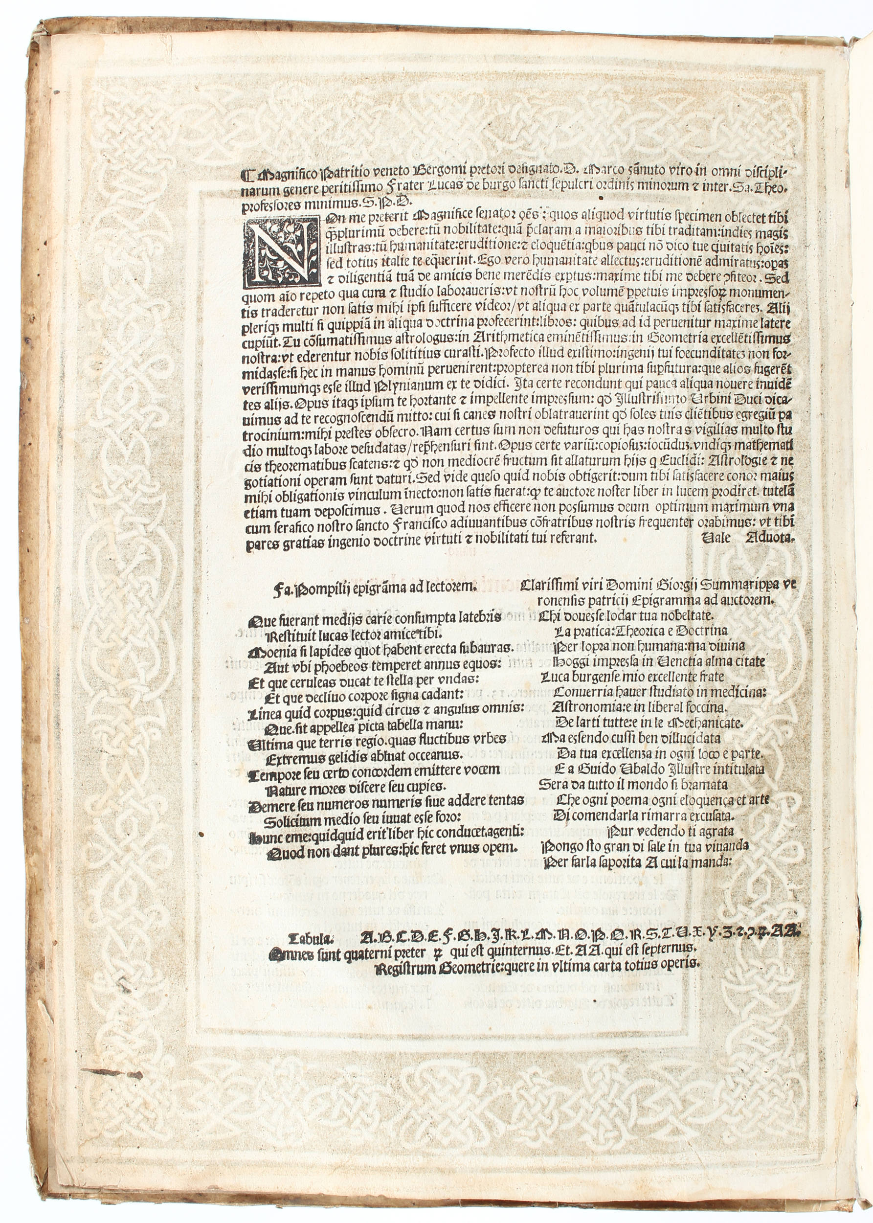 Pacioli, Summa de arithmetica