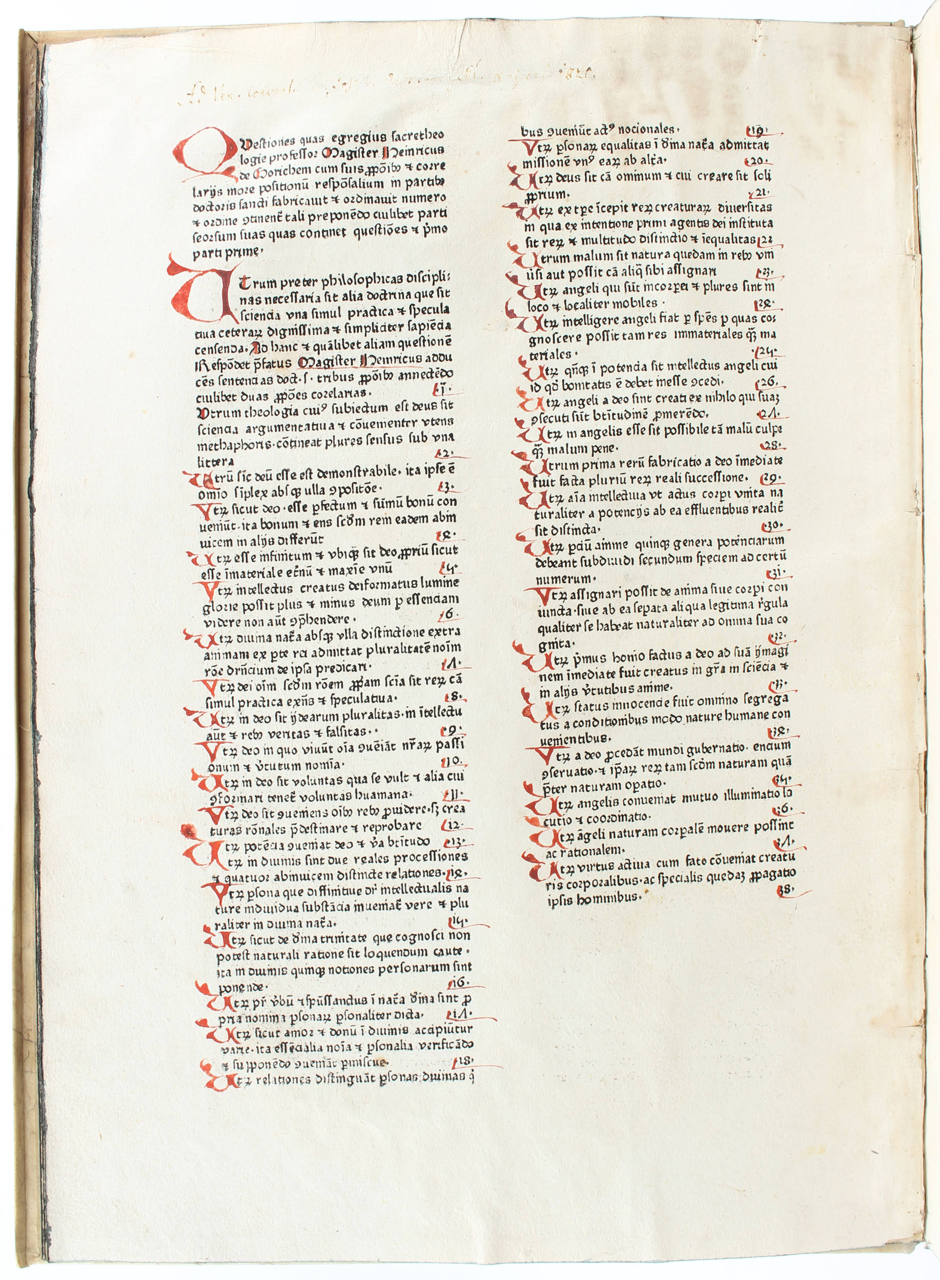Henricus de Gorichem, Quaestiones in S. Thomam