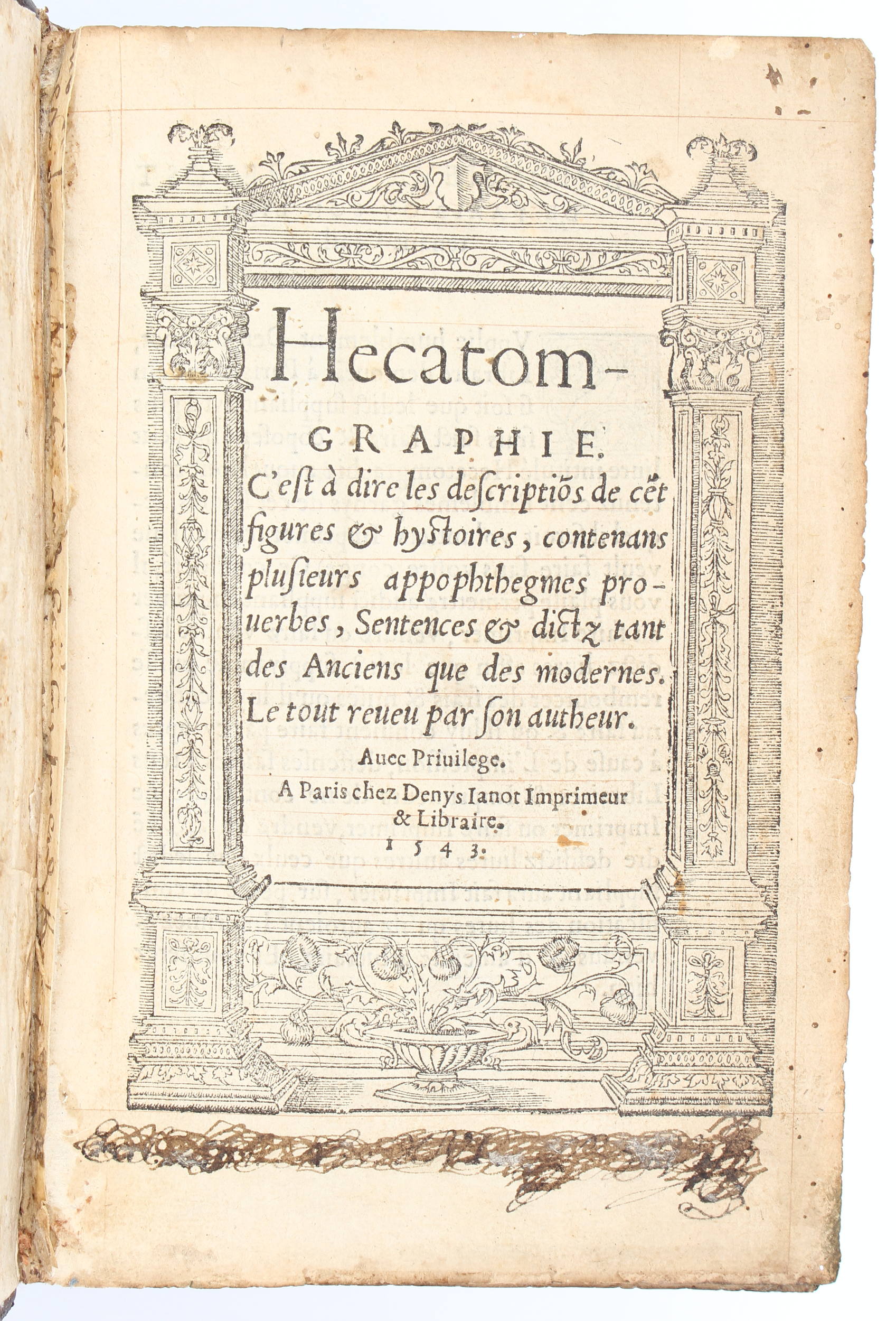 Corrozet, Hecatomgraphie / 2 Bde.