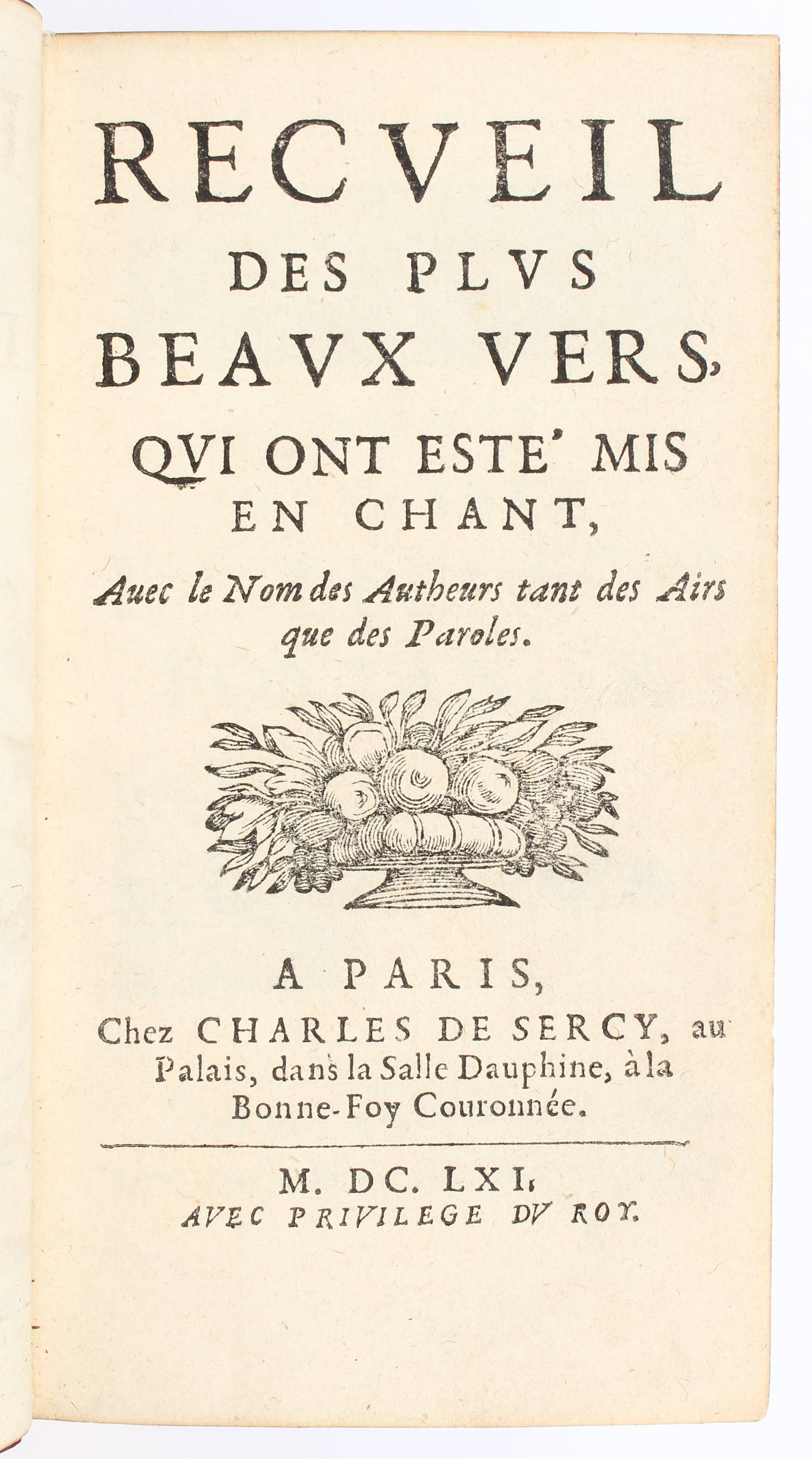 (Bacilly), Recueil des plus beaux vers