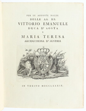 Per le auguste nozze ... Vittorio Emanuele