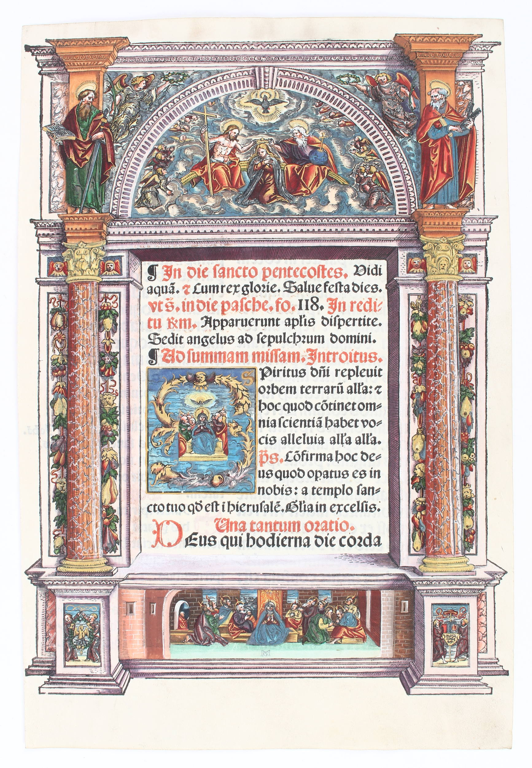 Blattgr. Buchholzschnitt von M. Gerung (aus Missale 1555)