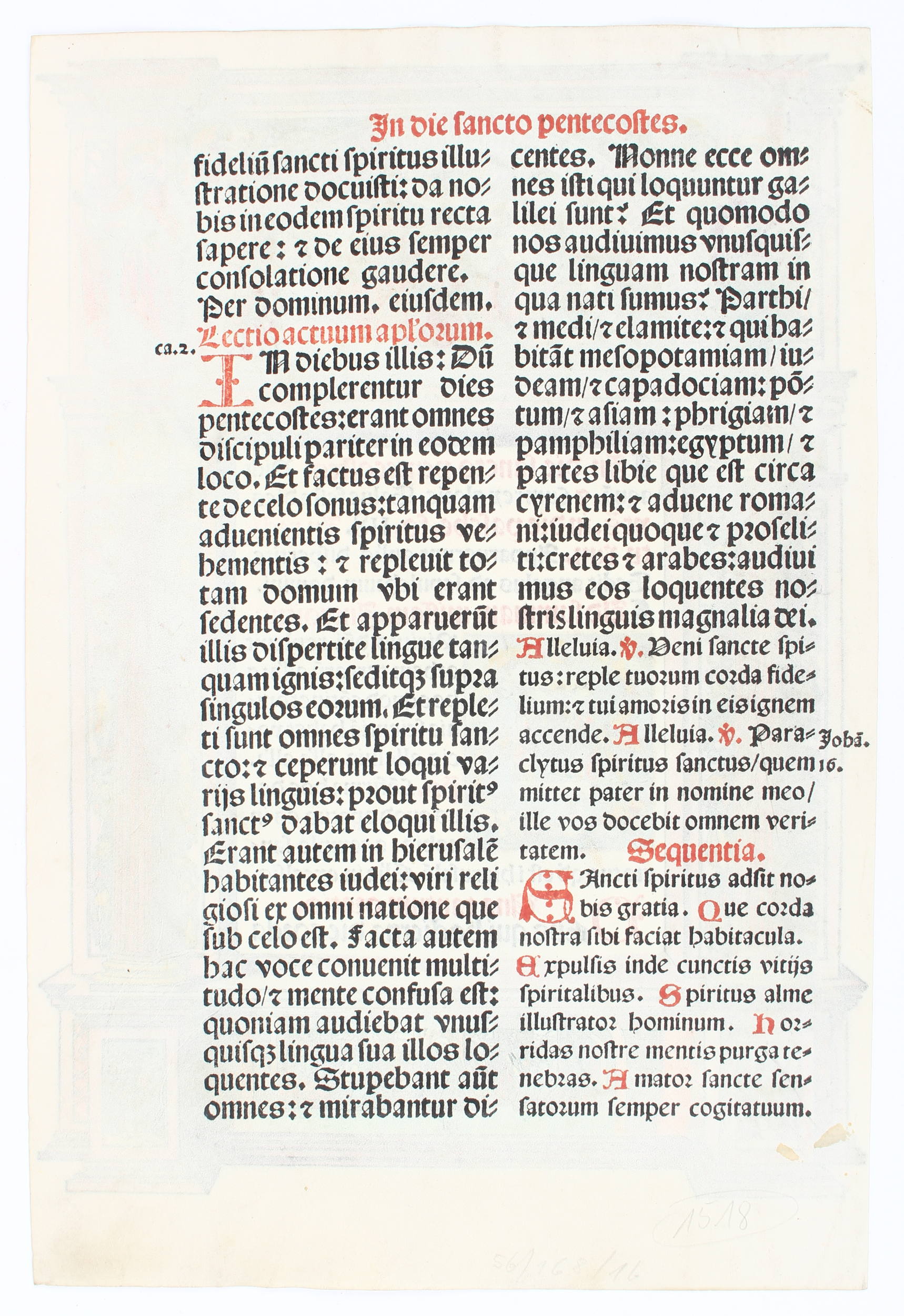 Blattgr. Buchholzschnitt von M. Gerung (aus Missale 1555)