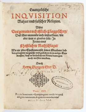 Eder, Evangelische Inquisition. 1580
