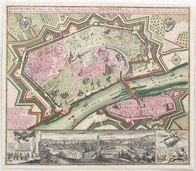 Frankfurt. Plan-Prospekt. Seutter-Lotter / 2 Bll.