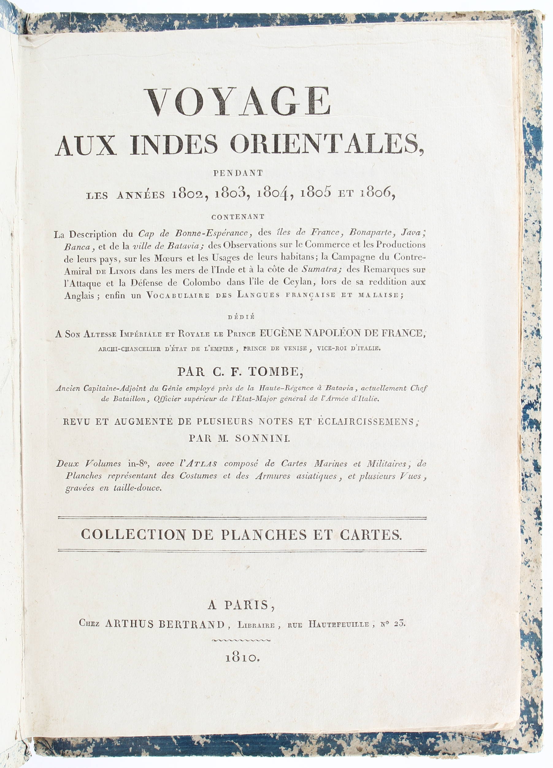 Tombe, Voyage aux Indes Orientales. Atlas