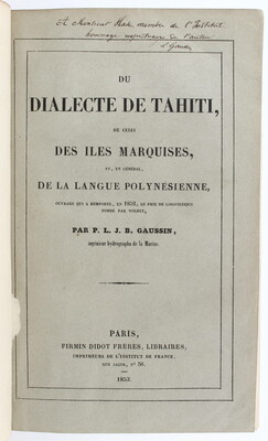 Gaussin, Du dialecte de Tahiti