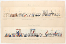 Ecuador. Karfreitagsprozession. 8 Aquarelle auf 4 Bll.