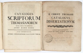 Thomasius, Catalogus scriptorum / 2 Bde.