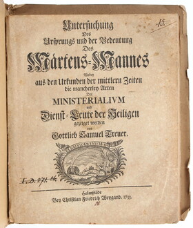 Treuer, Untersuchung des Märtens-Mannes / 3 Bde.