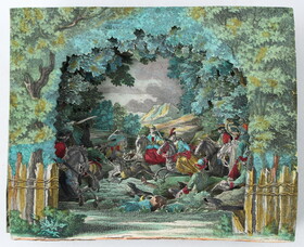 Kulissenbild. Hirschjagd. 7 Bll.