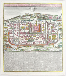 Jerusalem. Vogelschauansicht. Seutter
