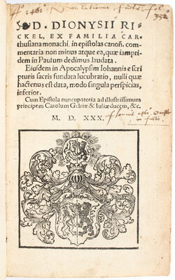 Dionysius Carthusianus, In epistolas
