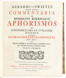 Swieten, Commentaria in H. Boerhaave. 4 Bde.