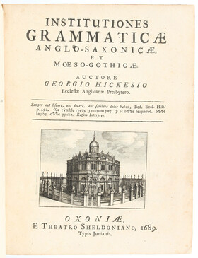 Hickes, Institutiones grammaticae / 2 in 1 Bd.