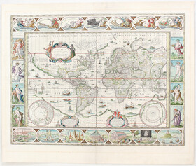 Welt + Kontinente. 5 Bll. W. Blaeu
