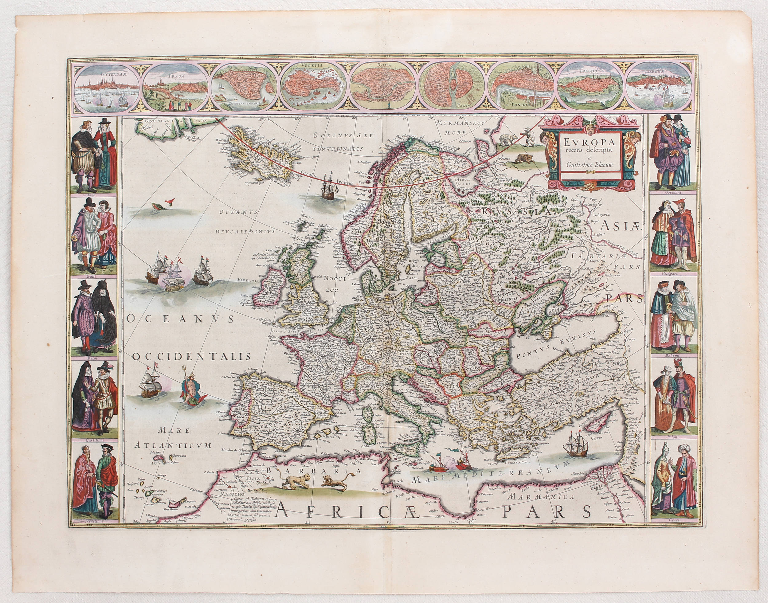 Europa mit 3 Randleisten. W. Blaeu